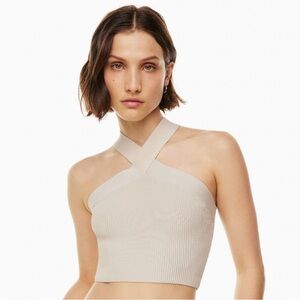 Aritzia Babaton Sculpt Knit Criss Cross Cropped Tank